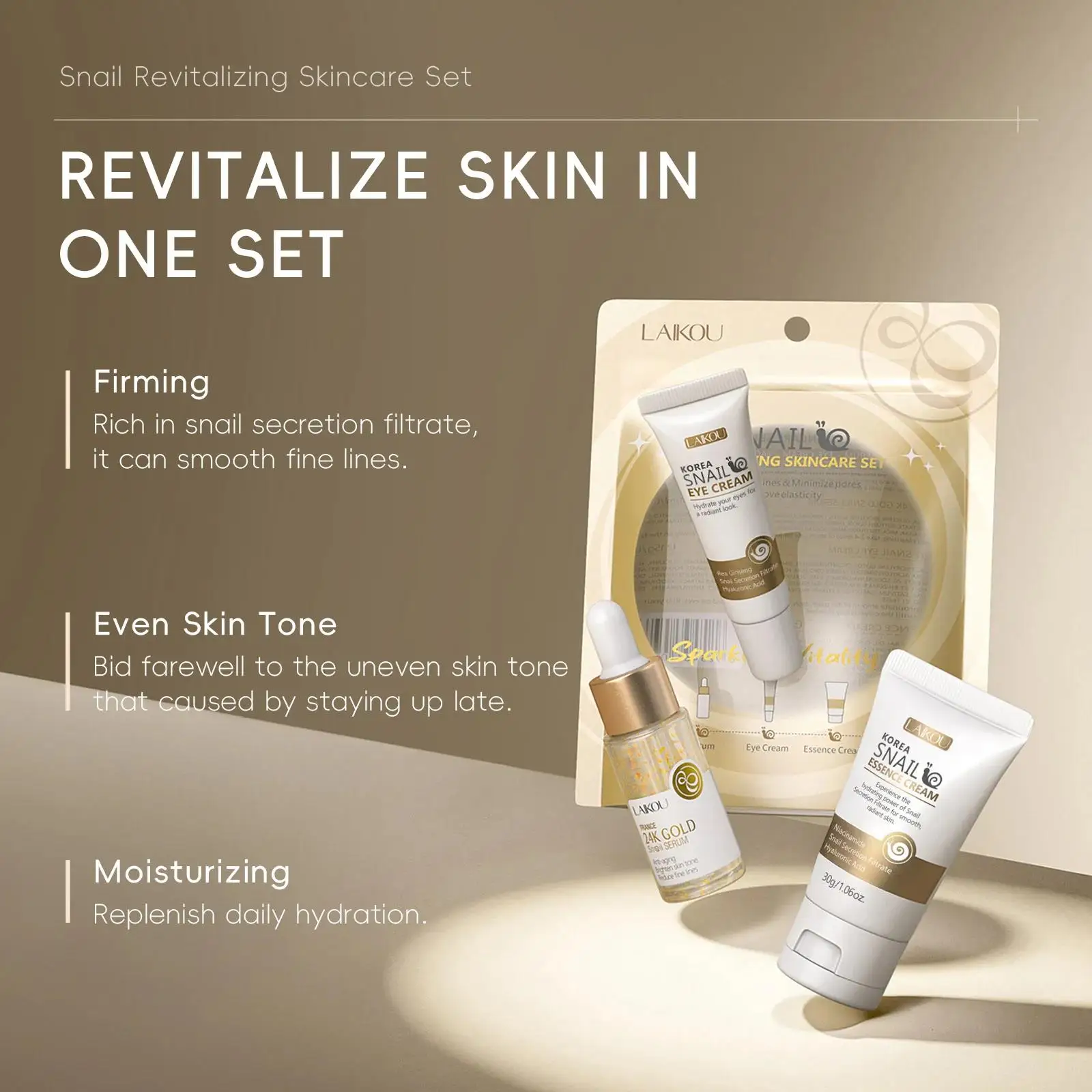 24Kゴールドスネイルリペアセラムアイクリームエッセンスセッ - Luxury Skincare Essence のレビューと価格