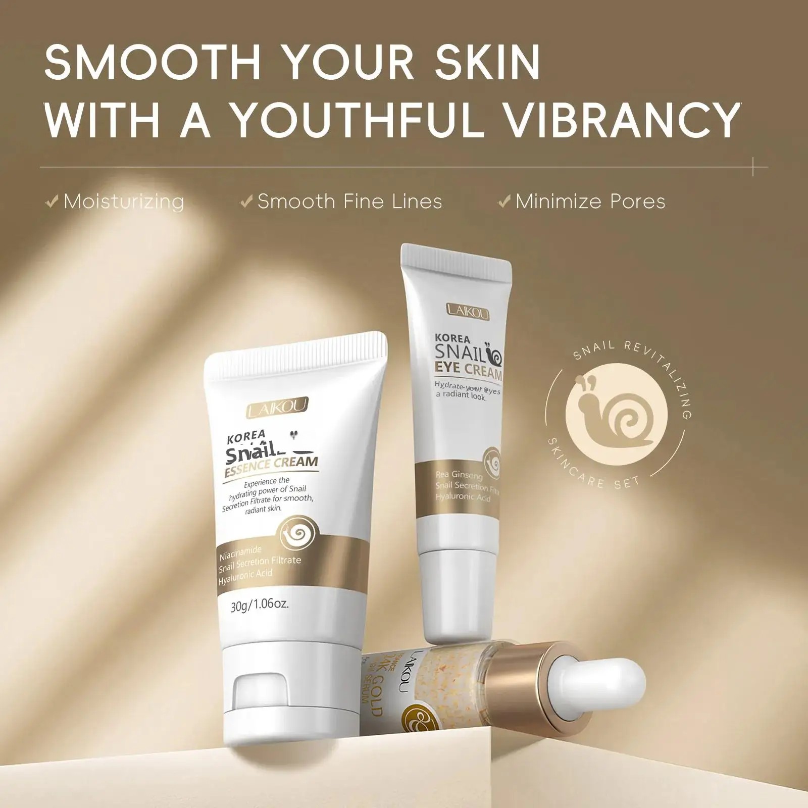24Kゴールドスネイルリペアセラムアイクリームエッセンスセッ - Luxury Skincare Essence のレビューと価格